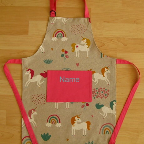 Kinderschürze - Einhorn - auf Wunsch personalisiert