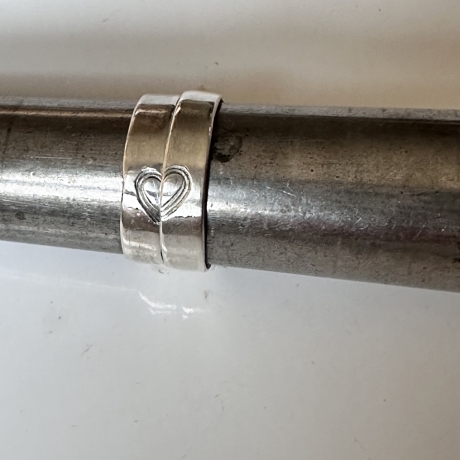 Partnerringe aus Silber „Graviertes Herz“ 2er Set
