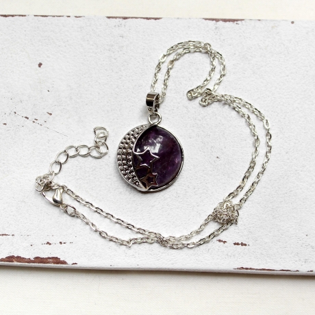 Mond & Sterne • Halskette Amethyst | Halsschmuck | Geschenkidee