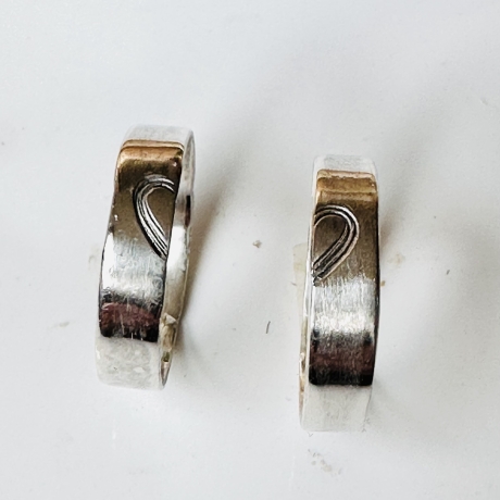 Partnerringe aus Silber „Graviertes Herz“ 2er Set
