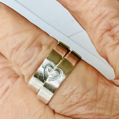 Partnerringe aus Silber „Graviertes Herz“ 2er Set