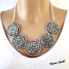 Statementkette Kette kurz Collier rosa silberfarben Upcycling