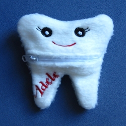 Zahnfee - Zahn mit Reißverschluss - personalisierbar