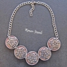 Statementkette Kette kurz Collier rosa silberfarben Upcycling