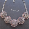 Statementkette Kette kurz Collier rosa silberfarben Upcycling