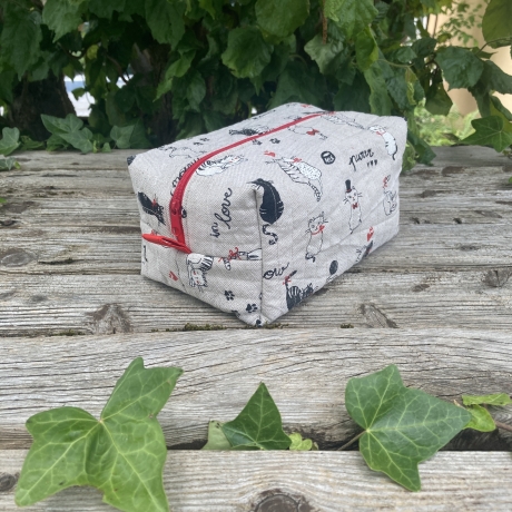 Kulturbeutel Boxy Bag | Katzen gesteppt | Aufbewahrung