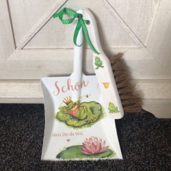 Kehrbesen Set - handmade -Geschenk - Frosch Lady „Schön, dass …. 