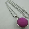 Lange Kette mit 2in1 Polaris Cabochon Pink Grau (389)