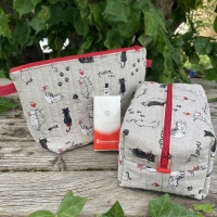 Kosmetiktasche | Katzen gesteppt | Kulturbeutel | Aufbewahrung