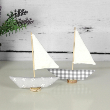 2er Set kleine Segelboote ~ Stoffdeko | Geschenkidee