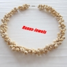 Halsreif 54 cm Holzkette  Perlenkette Natur Holzperlen Kette