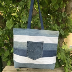 Shopper aus Upcycling-Jeans | Schultertasche |  Einkaufstasche