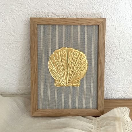 Le Coquillage • gerahmtes Bild mit Goldfolienprägung • Muschel