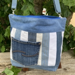 Crossbody-Tasche aus Upcycling-Jeans | Patchwork Umhängetasche
