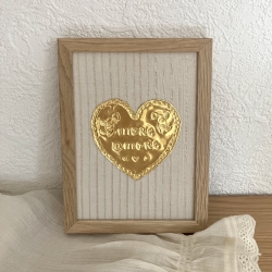 More Amore • gerahmtes Bild mit Goldfolienprägung • Liebe Herz
