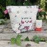Kosmetiktasche | Katzen Creme Pink gesteppt | Kulturbeutel 