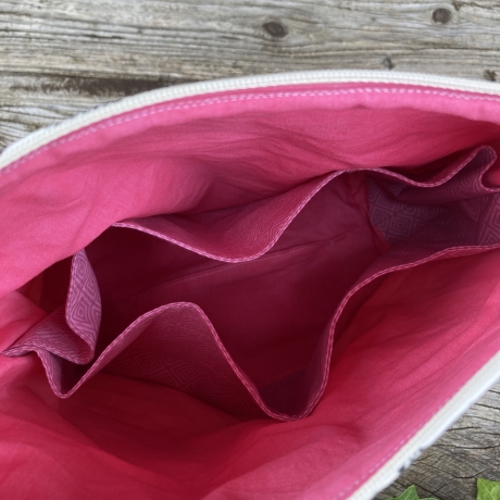Kosmetiktasche | Katzen Creme Pink gesteppt | Kulturbeutel 