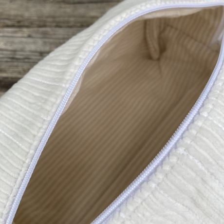 Kulturbeutel Boxy Bag | Weiß-Creme | Cord | Kosmetik | Organizer 