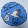Handgemalter Stein zur Geburt Baby