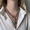 Kette Herz Madonna Edelstahl wasserfest Statement Perlenkette