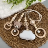 Spielbogen Anhänger Baby Set 4 Stück Mobile Bär Wolke braun