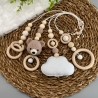 Spielbogen Anhänger Baby Set 4 Stück Mobile Bär Wolke braun