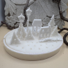 Handgefertigter Teelichthalter Winterlandschaft aus Epoxidharz