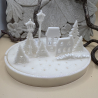Handgefertigter Teelichthalter Winterlandschaft aus Epoxidharz