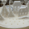 Handgefertigter Teelichthalter Winterlandschaft aus Epoxidharz