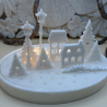 Handgefertigter Teelichthalter Winterlandschaft aus Epoxidharz