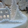 Handgefertigter Teelichthalter Winterlandschaft aus Epoxidharz