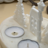 Handgefertigter Teelichthalter Winterlandschaft aus Epoxidharz