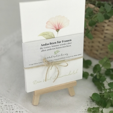 Getragen–Andachtskarten-Set  Holzstaffelei für Frauen-nachhaltig 