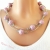 Perlen Kette kurz zweireihig rosa silberfarben Collier