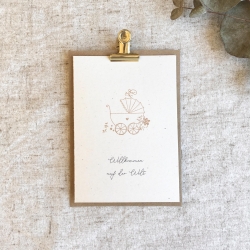 Willkommen auf der Welt • Karte zur Geburt Baby Klappkarte