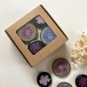 4 dekorative Vintage Magnete mit gepressten Blumen