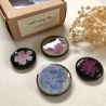 4 dekorative Vintage Magnete mit gepressten Blumen