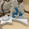 Teelichthalter „Komet“ – Handmade aus Epoxidharz, winterlich 