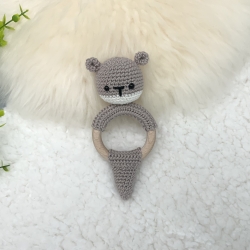 Otter Rassel Greifling Häkeltier gehäkelt beige naturweiß