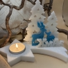Teelichthalter „Komet“ – Handmade aus Epoxidharz, winterlich 