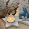 Teelichthalter „Komet“ – Handmade aus Epoxidharz, winterlich 