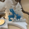 Teelichthalter „Komet“ – Handmade aus Epoxidharz, winterlich 