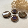 4 dekorative Vintage Magnete mit gepressten Blumen
