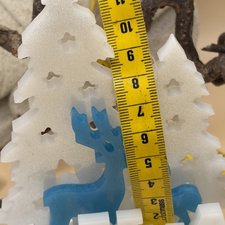 Teelichthalter „Komet“ – Handmade aus Epoxidharz, winterlich 