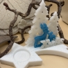 Teelichthalter „Komet“ – Handmade aus Epoxidharz, winterlich 