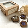 4 dekorative Vintage Magnete mit gepressten Blumen