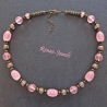 Kette kurz rosa bronzefarben Collier Polaris Perlen Perlenkette