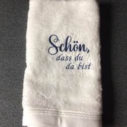 Bestickte Gästehandtücher  weiß - schön, dass du…