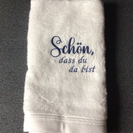 Bestickte Gästehandtücher  weiß - schön, dass du…