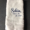Bestickte Gästehandtücher  weiß - schön, dass du…